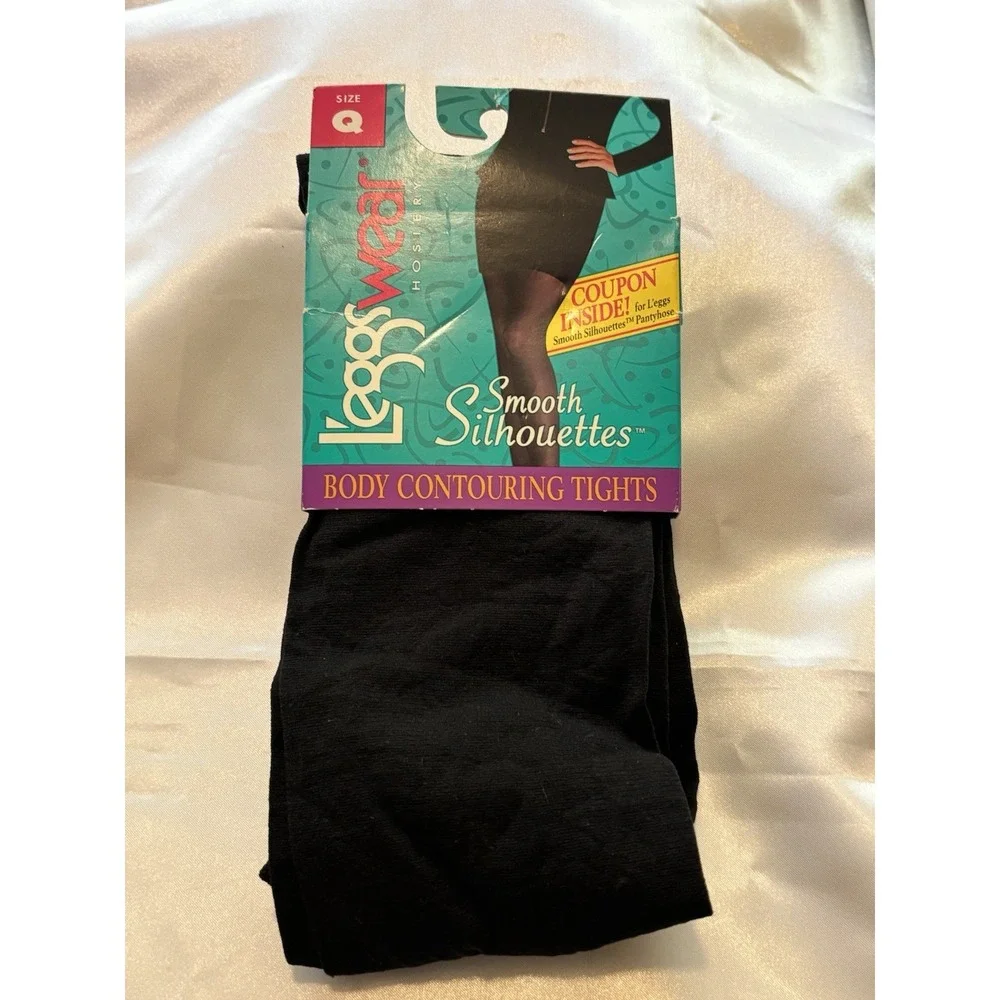 Vintage Pantyhose Tights Lot of 4 Hanes L'eggs Liz Claiborne Black Navy NO[Y]